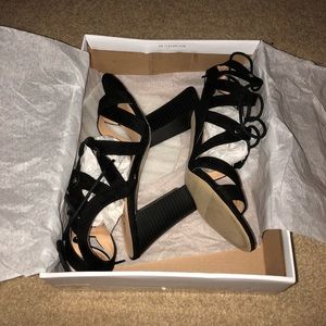 Black Strappy Open Toed High Heels